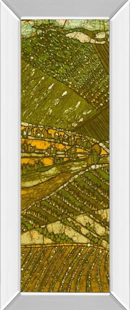 Classy Art Vineyard Batik I by Andrea Davis Mirror Framed Wall Art-0