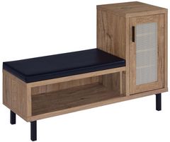 Coaster® Teller Black/Natural Oak Shoe Storage Bench