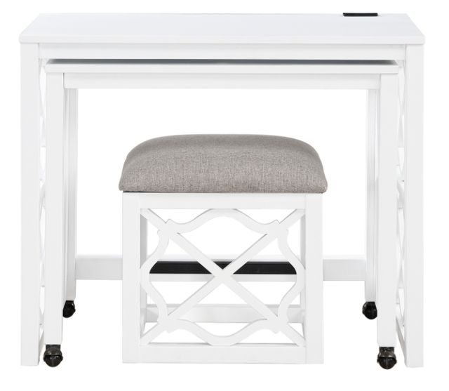 Homelegance® Salina 3-Piece White Pack Desks with Stool Set-3