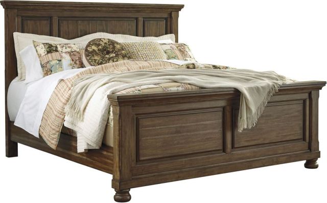 Signature Design by Ashley® Flynnter 5-Piece Medium Brown California King Panel Bed Set-1