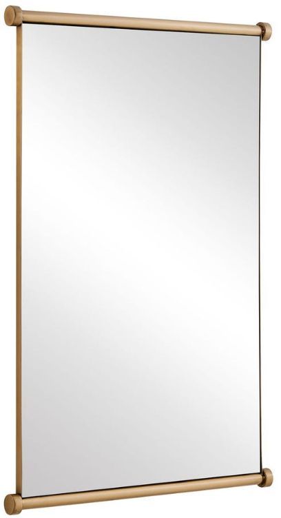 Uttermost® Scroll Antique Brass Rectangular Mirror-4
