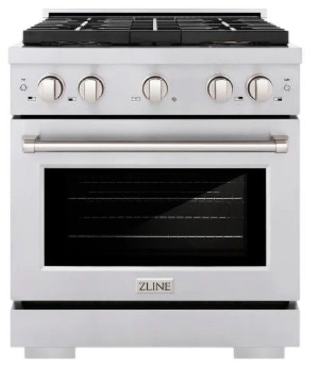 ZLINE Paramount 30" 4.2 Cu. Ft. Stainless Steel Pro Style Gas Range with 4 Burner DuoPro™ Cooktop and Convection Gas Oven-0