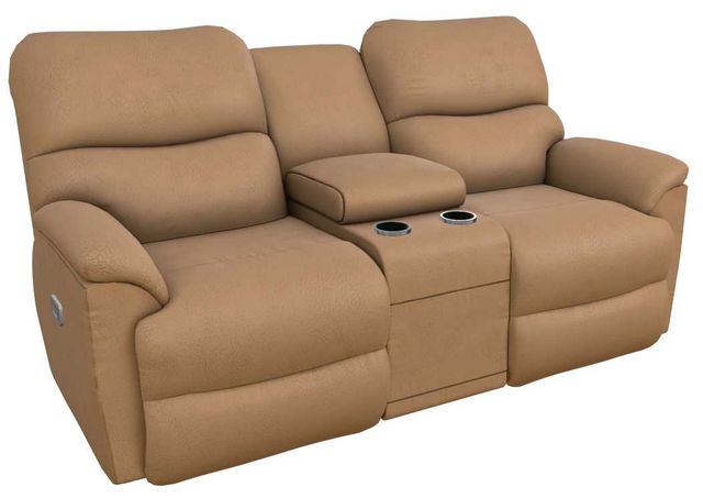 La-Z-Boy® Trouper Fawn Power Reclining Loveseat with Console, Headrest, and Lumbar-0