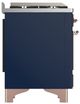Ilve® Majestic III 48" Midnight Blue Pro Style Dual Fuel Natural Gas Range with French Top and Copper Trim-4