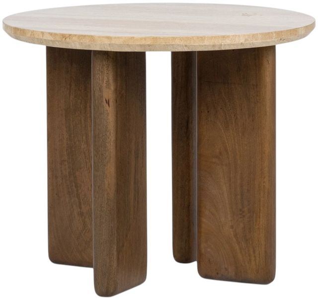 Classic Home Idella Tan Travertine End Table-0