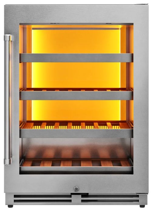 Thor Kitchen 24” 5.3 Cu. Ft. Stainless Steel Left Hinge Wine Cooler-0