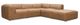 Moe's Home Collection Form Classic 5-Piece Sonoran Tan L-Shaped Modular Leather Sectional-1