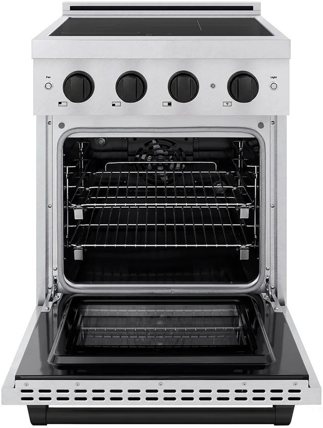 ZLINE Autograph Edition Paramount 24" Satin Stainless Steel Pro Style Induction Range with Matte Black Accents-1