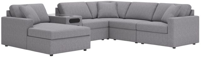 Signature Design by Ashley® Modmax 6-Piece Granite Left-Arm Facing Sectional and Chaise with Audio System-0