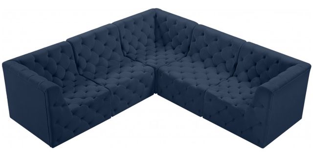 Meridian Furniture Tuft 5-Piece Navy Modular Sectional Set-2
