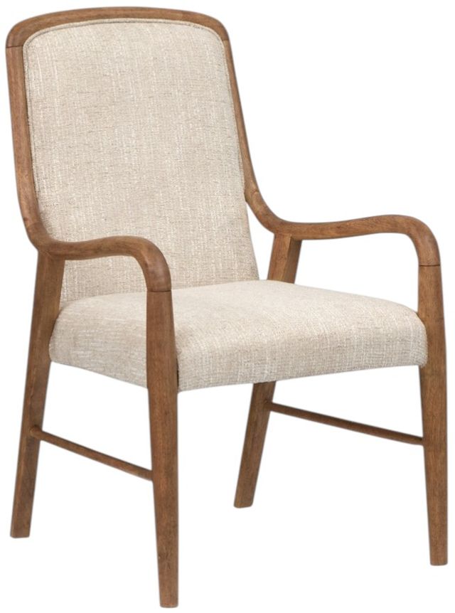 Magnussen Home® Woodward Beige/Dark Clove Brown Dining Arm Chair with Upholstered Seat and Back-0