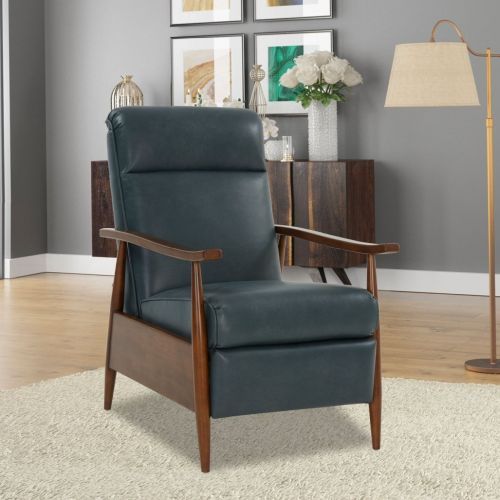 BarcaLounger® Hampton Roma Bluegray Leather Manual Recliner-2