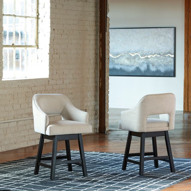 Signature Design by Ashley® Tallenger 2-Piece Linen/Brown Bar Stool Set-2