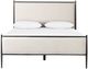 Four Hands Xander Black Iron/Savoy Parchment Queen Panel Bed-1