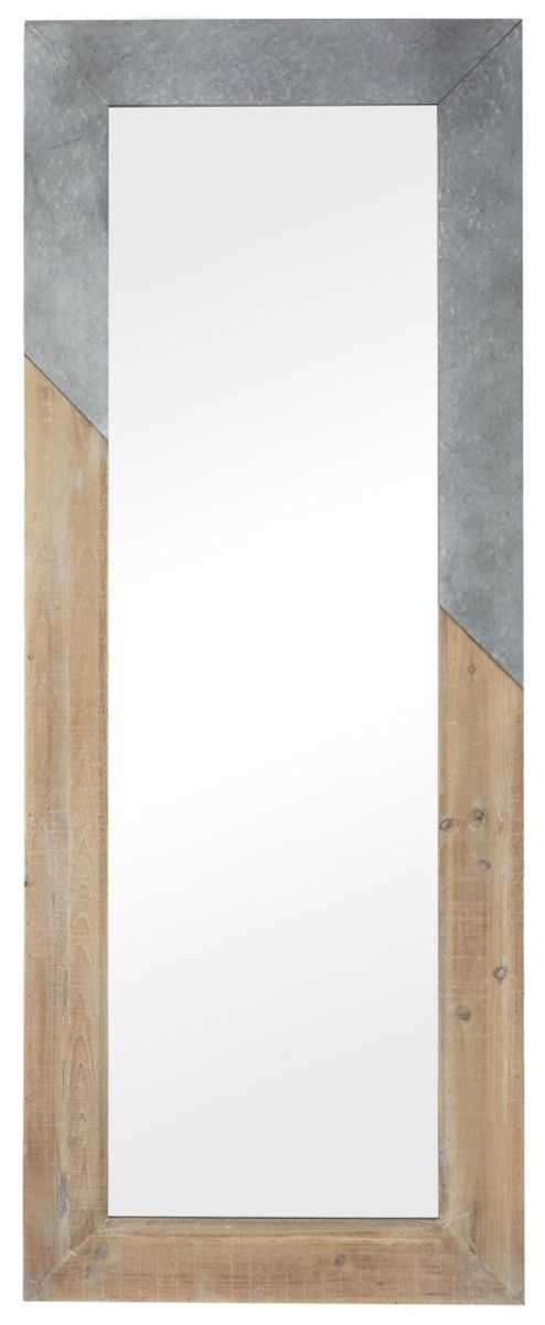Deco Marche Brown 28" Diagonal Split Silver Wall Mirror-0