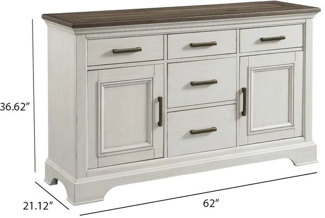 Intercon Drake French Oak/Rustic White Sideboard-3