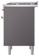 Ilve® Nostalgie II Noblesse 36'' Graphite Matte Pro Style Dual Fuel Range with Copper Trim-3