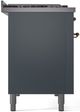 Ilve® Nostalgie II Series 48" Blue Gray Pro Style Dual Fuel Range-3