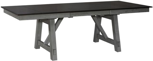 Liberty Furniture Newport 6-Piece Carbon Gray/Smokey Gray Trestle Dining Set-1