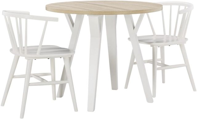 Signature Design by Ashley® Grannen 3-Piece Natural/White Dining Table Set-0