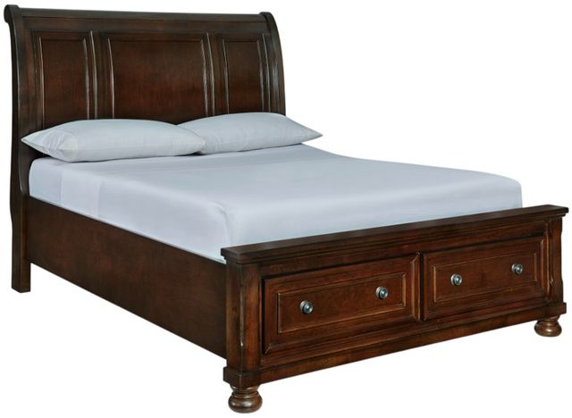 Millennium® by Ashley® Porter Rustic Brown Queen Storage Sleigh Bed-1