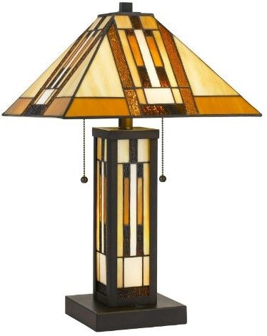 Cal® Lighting & Accessories Tiffany Dark Bronze/Orange Table Lamp-0