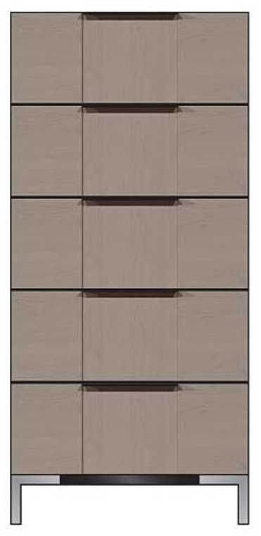 Country View Woodworking Customizable American Modern Brown Maple 24" 5-Drawer Metal Legs Chest-0