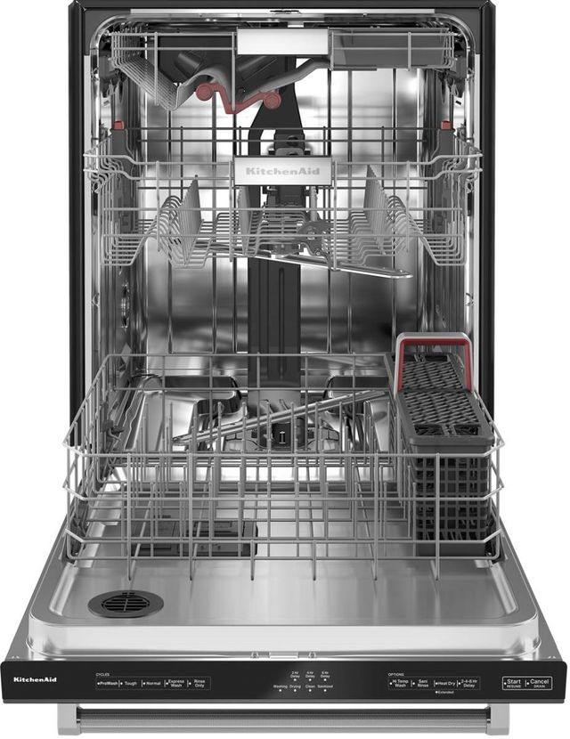 KitchenAid® 24" PrintShield™ Black Stainless Steel Top Control Built In Dishwasher-1