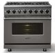Viking® 7 Series 36" Damascus Gray Pro Style Dual Fuel Range-3
