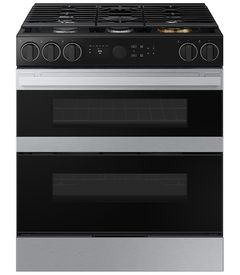 Samsung Bespoke 30" Fingerprint Resistant Stainless Steel Slide In Dual Fuel Range