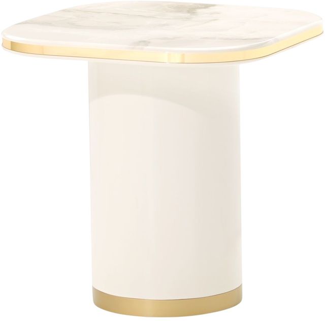 Michael Amini® Gineverra Ivory Gold End Table-0