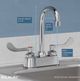 Elkay Chrome 4" Centerset Exposed Deck Faucet with 5" Gooseneck Spout and 4" Wristblade Handles-2