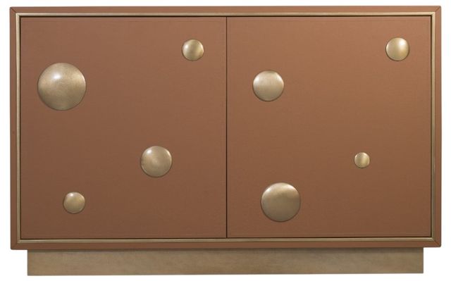 Hooker® Furniture Melange Lottie Dottie Brown Hall Chest with Gold Accents-2