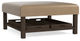 Bassett® Furniture Lori Sable Leather Square Ottoman with Trays-0