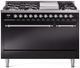 Ilve® Nostalgie II Series 48" Glossy Black Pro Style Dual Fuel Range-0