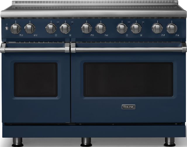 Viking® 5 Series 48" Slate Blue Pro Style Induction Range with Polished Chrome Trim-0