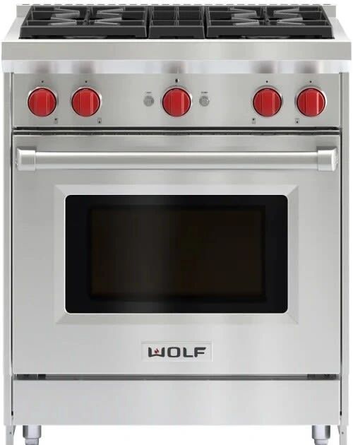Wolf® 30" Stainless Steel Pro Style Natural Gas Range-0