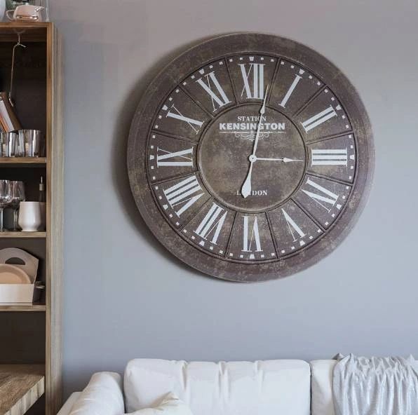 YHD Brown/White Large Wall Clock-1