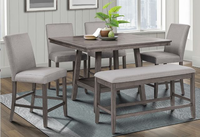 American Wholesale Furniture Seneca 6-Piece Gray Dining Set-0