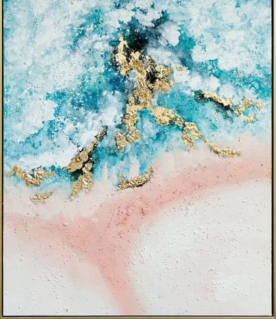 Classy Art Style 23 Hand Painted Textured Canvas with Foil Wall Art-1