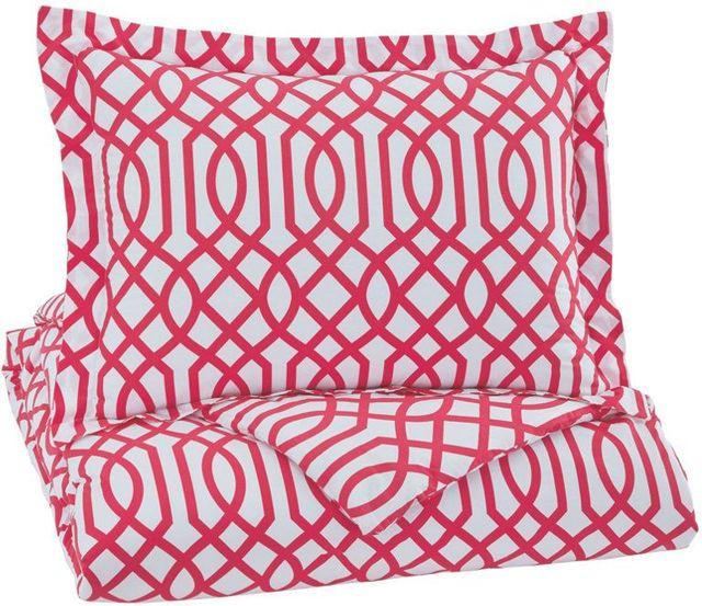Signature Design by Ashley® Loomis 2-Piece Fuchsia Twin Comforter Set-0