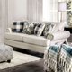 Furniture of America® Nash Ivory Sofa and Loveseat-2