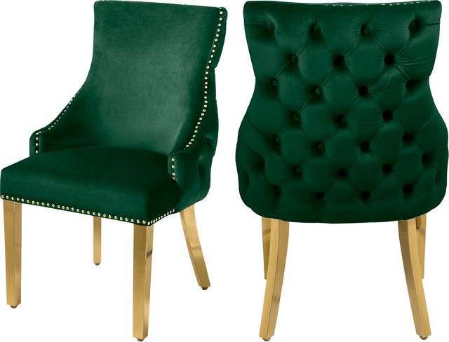 Meridian Furniture Tuft Green Velvet Dining Chair-1