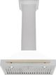 ZLINE Autograph Edition 30" Satin Stainless Steel Convertible Wall Mounted Range Hood with White Matte Shell and Polished Gold Handle-4