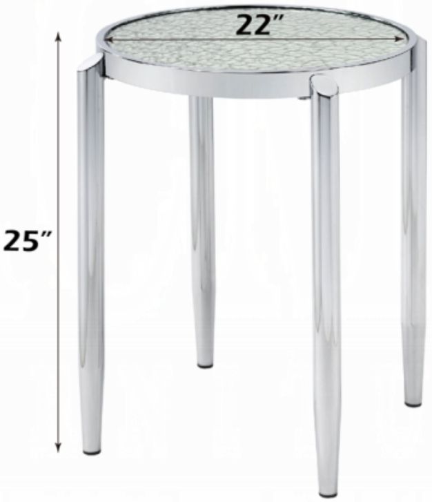 ACME Furniture Abbe Glass End Table with Chrome Base-2