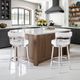 Armen Living Madrid Brushed Stainless Steel/White Counter Stool-1