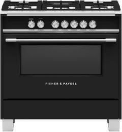 Fisher & Paykel 36" Black Freestanding Natural Gas Range