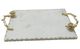A & B Home White/Gold Marble Tray-0