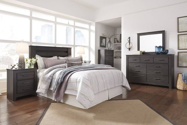 Signature Design by Ashley® Brinxton 5-Piece Charcoal Queen/Full Panel Headboard Bedroom Set-5