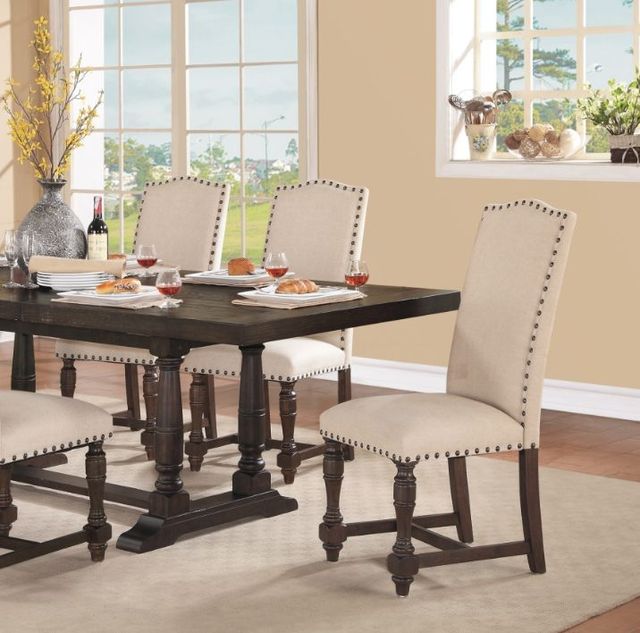 Winners Only® Xcalibur Espresso/Oatmeal Upholstered Side Chair-1